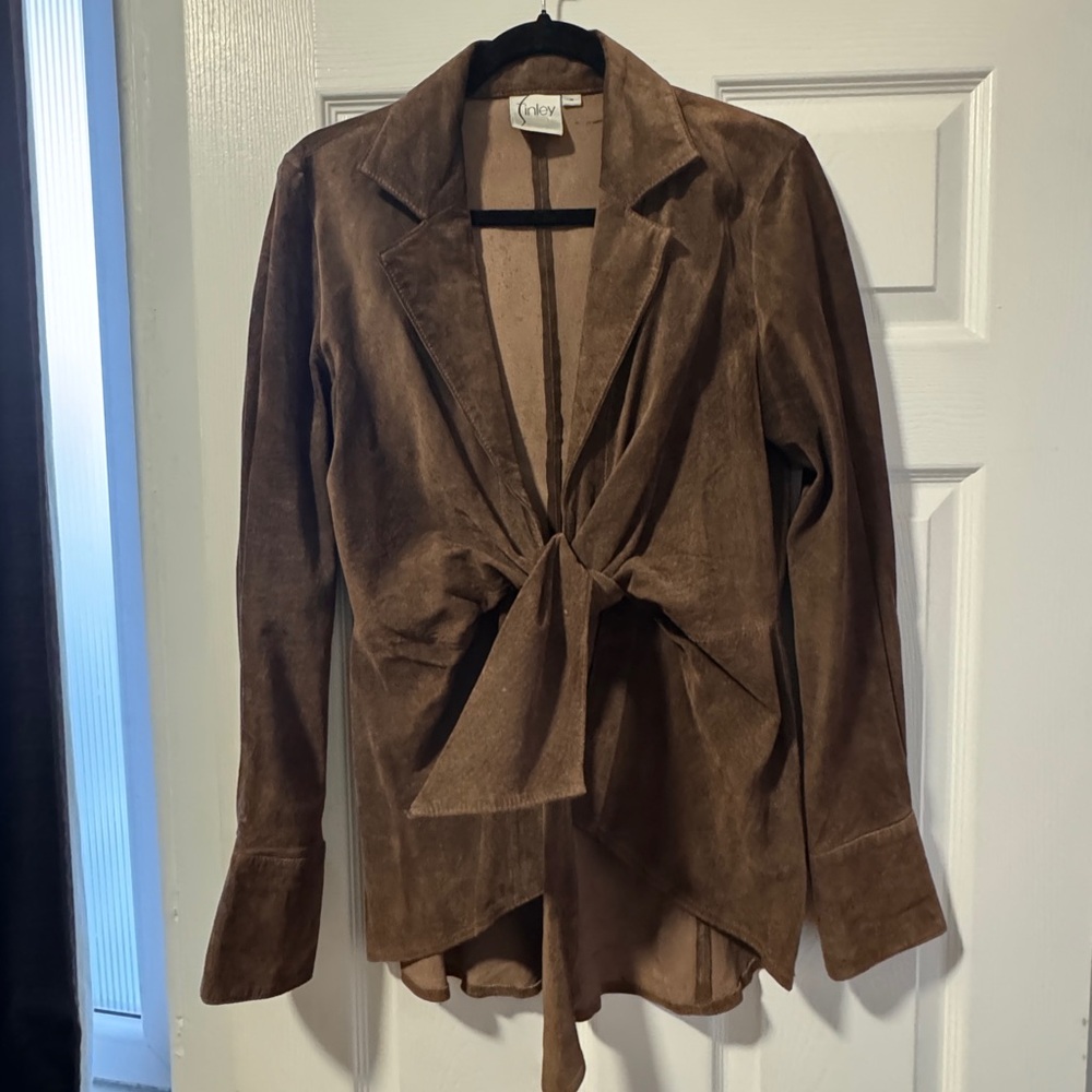 Finley Women's Brown Leather Jacket Shaket - Picture 1 of 9